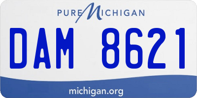 MI license plate DAM8621