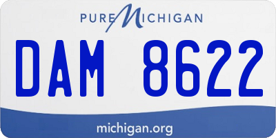 MI license plate DAM8622