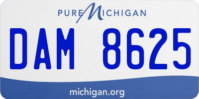 MI license plate DAM8625