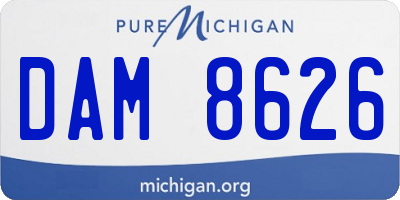 MI license plate DAM8626