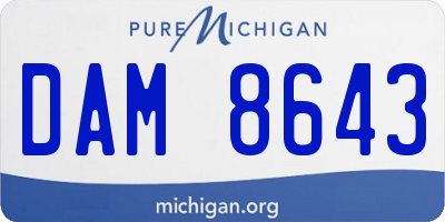 MI license plate DAM8643