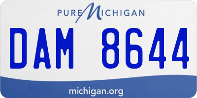 MI license plate DAM8644
