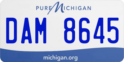 MI license plate DAM8645