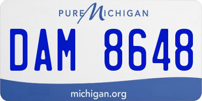 MI license plate DAM8648