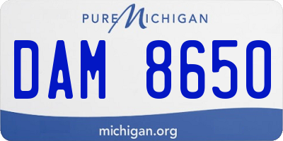 MI license plate DAM8650