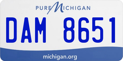 MI license plate DAM8651