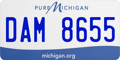 MI license plate DAM8655