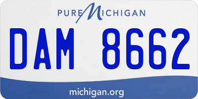 MI license plate DAM8662