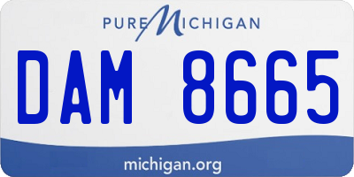 MI license plate DAM8665