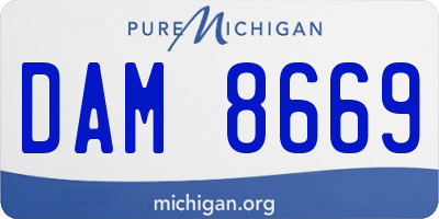 MI license plate DAM8669