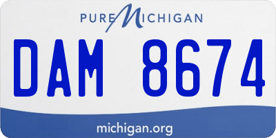 MI license plate DAM8674