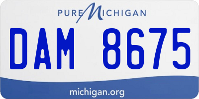 MI license plate DAM8675