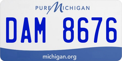 MI license plate DAM8676