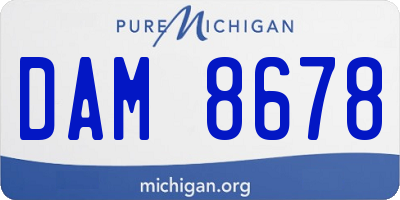 MI license plate DAM8678