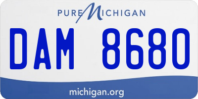 MI license plate DAM8680