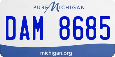 MI license plate DAM8685