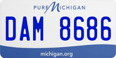 MI license plate DAM8686