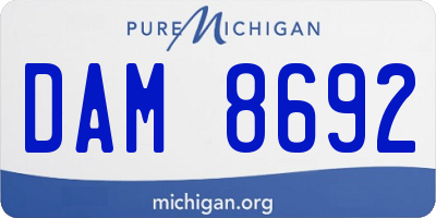 MI license plate DAM8692