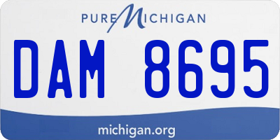 MI license plate DAM8695