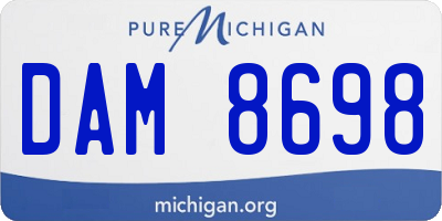 MI license plate DAM8698