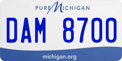 MI license plate DAM8700