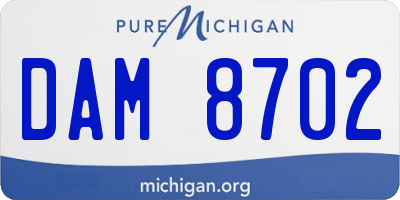 MI license plate DAM8702