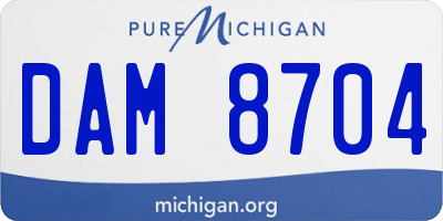 MI license plate DAM8704