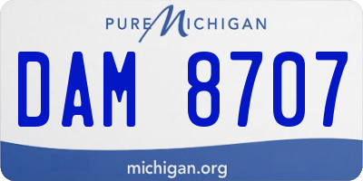 MI license plate DAM8707