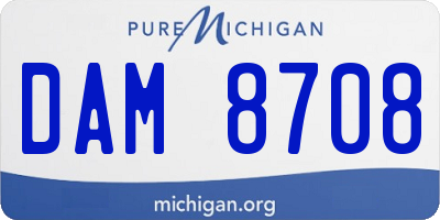 MI license plate DAM8708