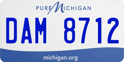 MI license plate DAM8712