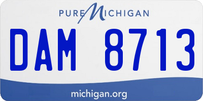MI license plate DAM8713