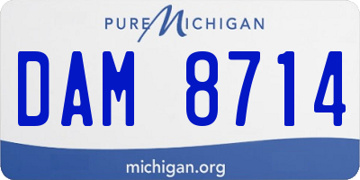 MI license plate DAM8714
