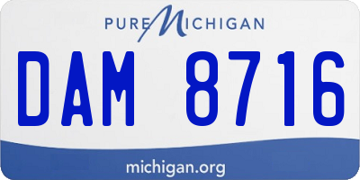 MI license plate DAM8716