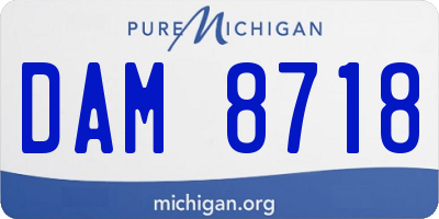 MI license plate DAM8718