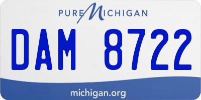 MI license plate DAM8722