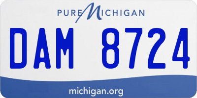MI license plate DAM8724