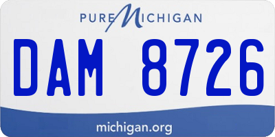 MI license plate DAM8726