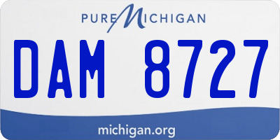 MI license plate DAM8727
