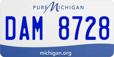 MI license plate DAM8728