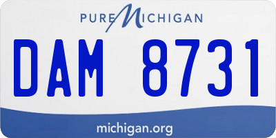 MI license plate DAM8731