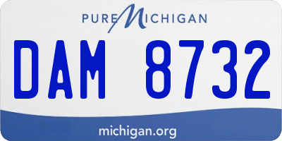 MI license plate DAM8732