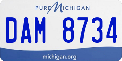 MI license plate DAM8734