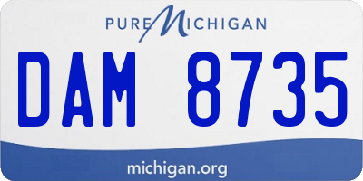 MI license plate DAM8735
