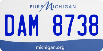 MI license plate DAM8738