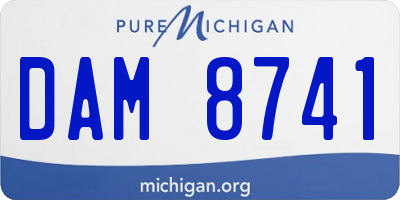 MI license plate DAM8741