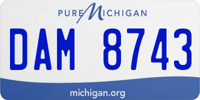 MI license plate DAM8743