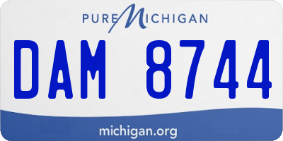 MI license plate DAM8744