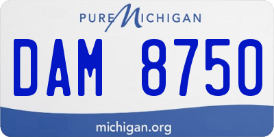 MI license plate DAM8750