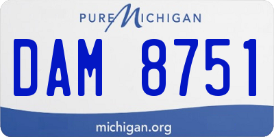 MI license plate DAM8751