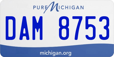 MI license plate DAM8753